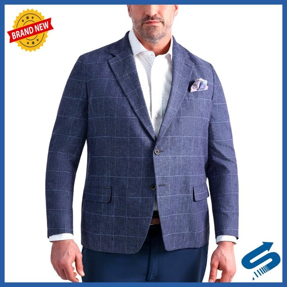 Tailored Fit Linen Blend Sport Coat for Big & Tall Business Casual